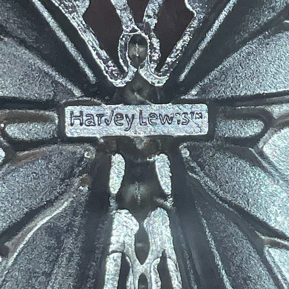 VINTAGE JEWEL KADE OVERSIZE LINK NECKLACE W/ HARVEY LEWIS BIG ENAMEL BUTTERFLY - Picture 12 of 13